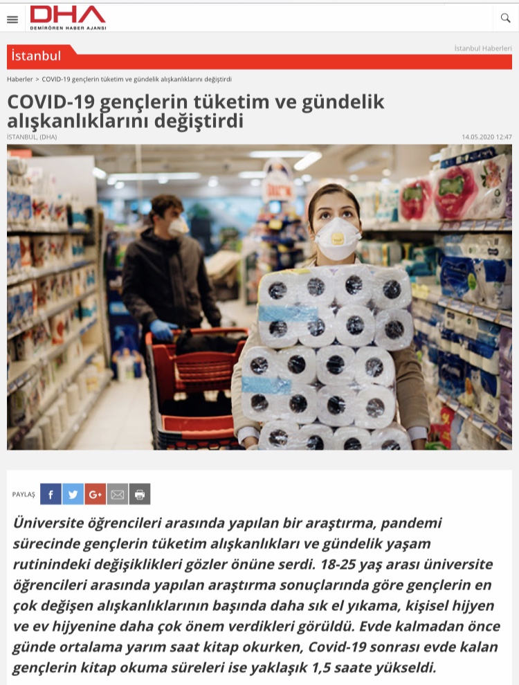 covid 19 genclerin tuketim ve